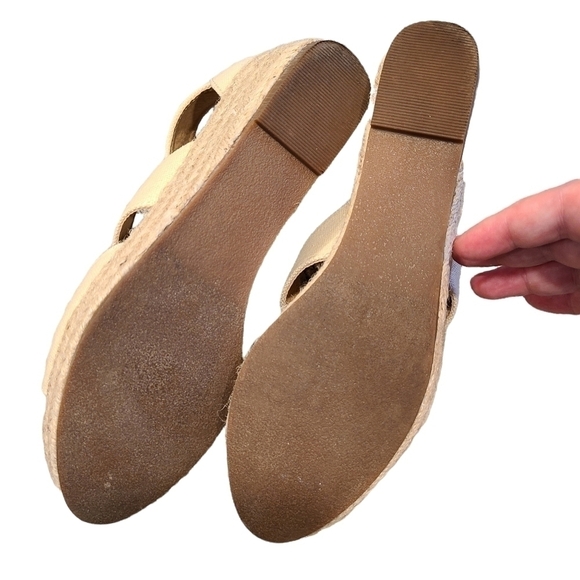 Jute Natural Open-front Sandals with Front Zipper and Wedge Heel, Size 7 - Picture 11 of 16